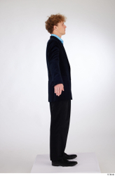 Whole Body Man White Formal Shoes Shirt Pants Jacket Slim Standing Studio photo references